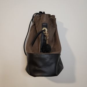 Danielle Nicole Bucket Bag, tan and black